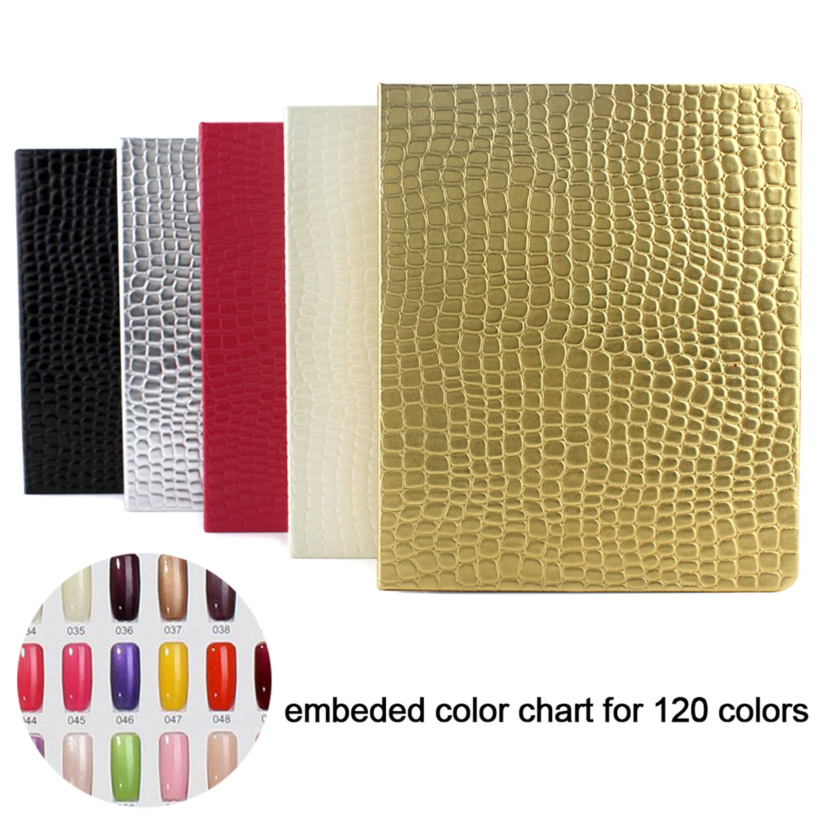 Rose: Nmkl 120 Nail Color Chart Display Book For Nail Polish Uv Gel Color Cards Nail Salon Tool With Tips (Rose)